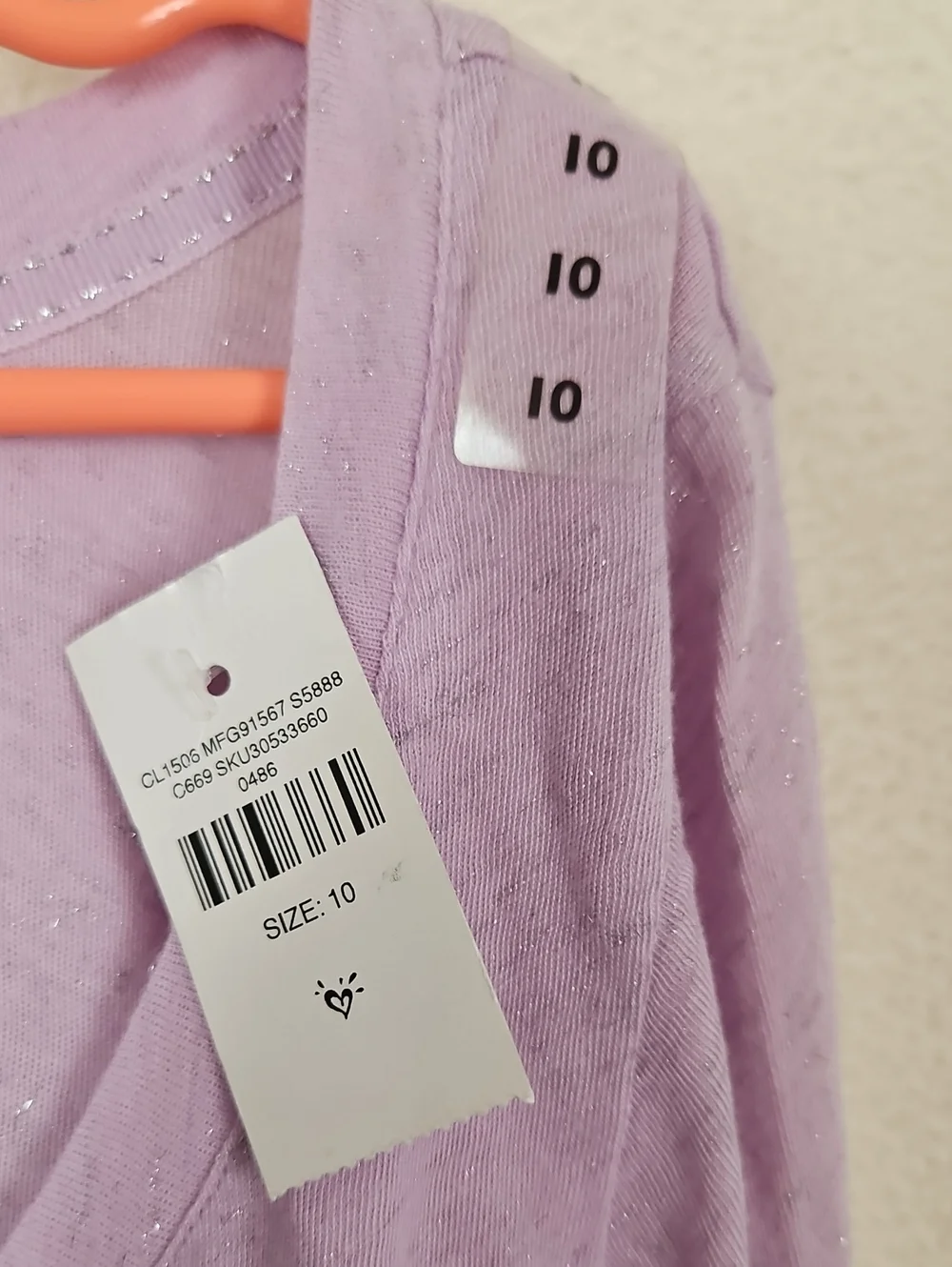 Justice Lavender Long-Sleeve Scoop Peplum Top